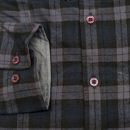 D555 Plus Size Luton Flannel Check L/S Shirt Navy Check