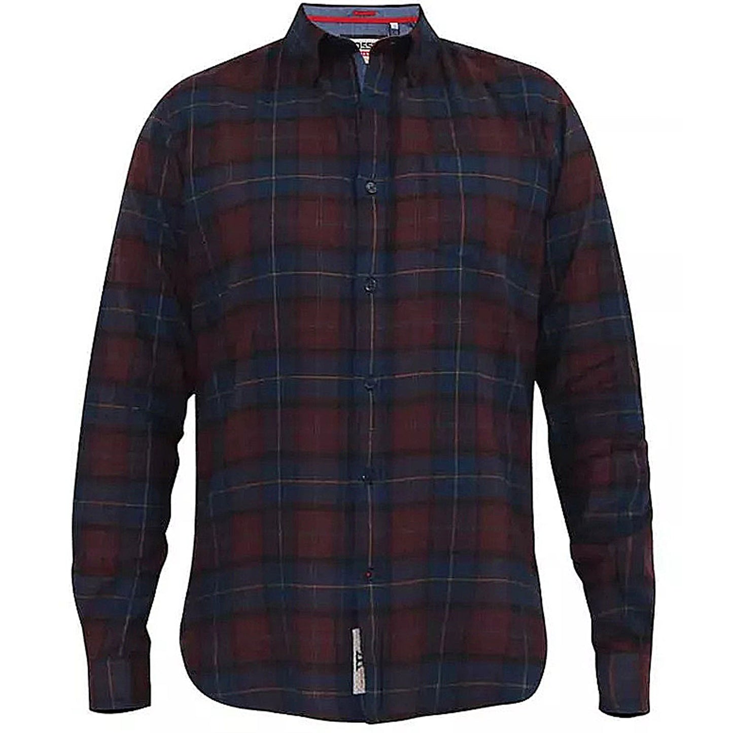 D555 Plus Size Thornwood Flannel Check L/S Shirt Red Check