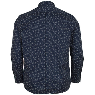 Ben Sherman Plus Size 74168 Stipple Print L/S Shirt Dark Navy