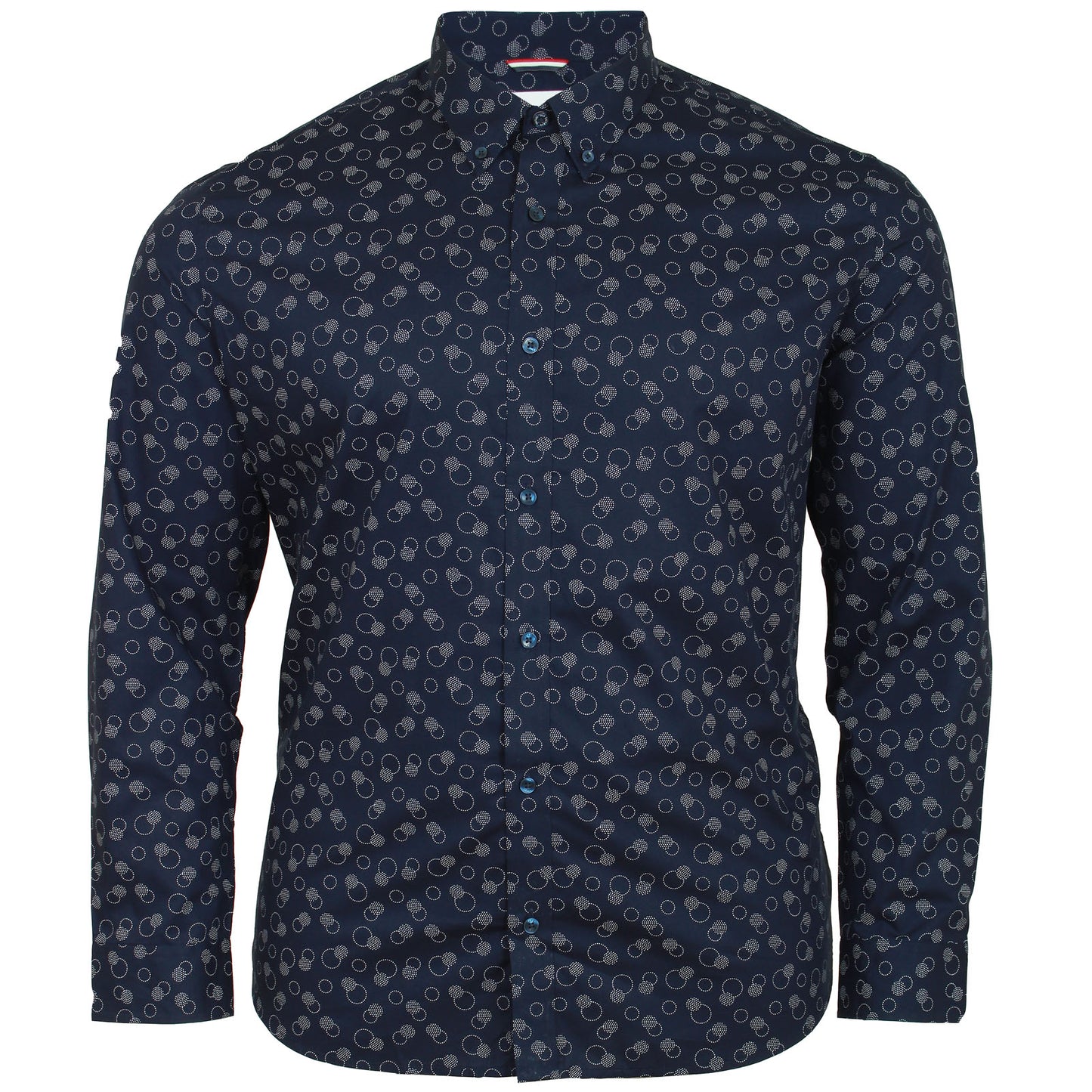 Ben Sherman Plus Size 74168 Stipple Print L/S Shirt Dark Navy