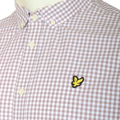 Lyle & Scott Plus Size Sw1201 Gingham S/S Shirt Hutton Pink/White