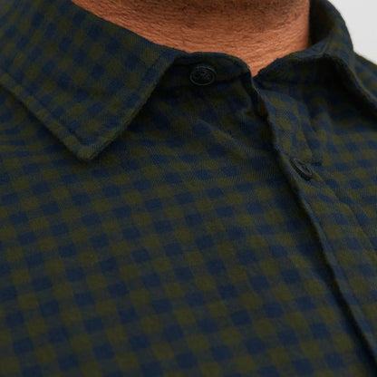 Jack & Jones Plus Size Gingham Twill L/S Shirt Forest Night