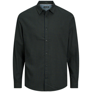 Jack & Jones Plus Size Gingham Twill L/S Shirt Forest Night