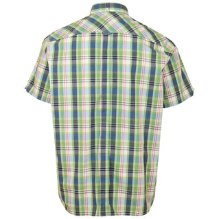 Ben Sherman Plus Size 75937 Gingham Overcheck S/S Shirt Grass Green