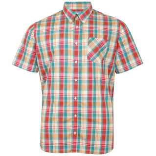 Ben Sherman Plus Size 75937 Gingham Overcheck S/S Shirt Kingfisher