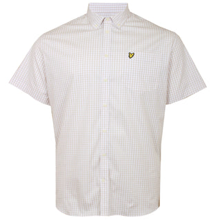 Lyle & Scott Plus Size Sw2005 Gingham Slim S/S Shirt Cove/White