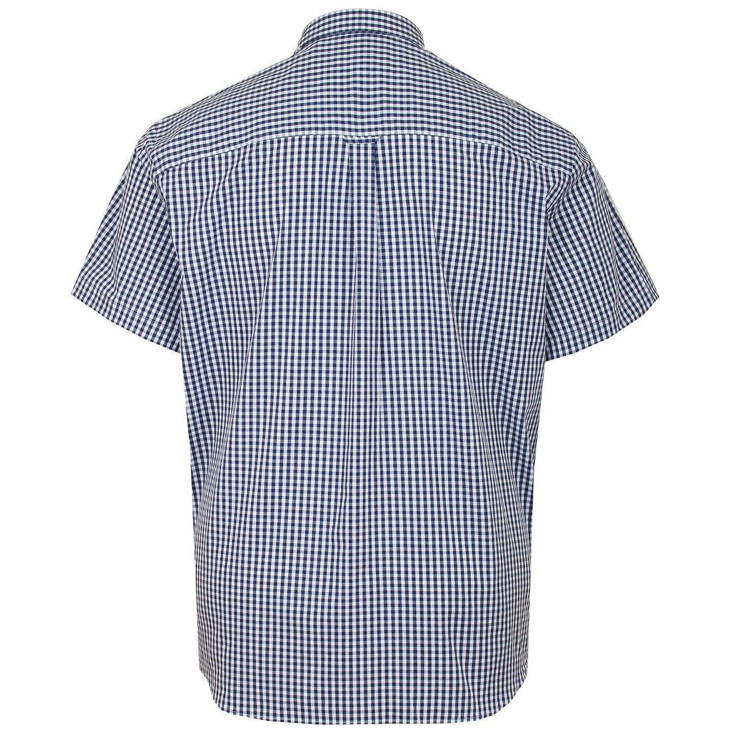 Plus Size Sw2005 Gingham Slim S/S Shirt Navy/White