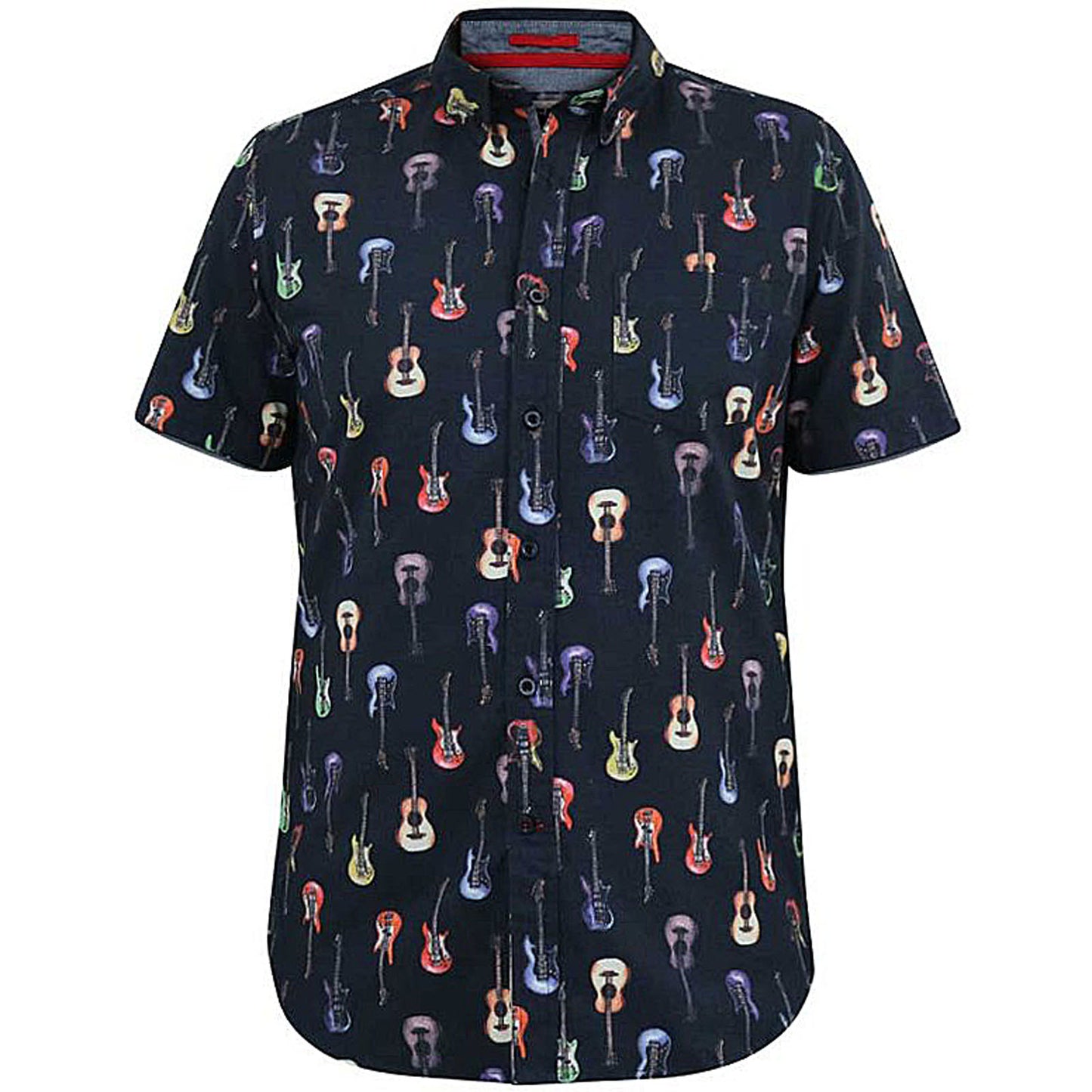 Plus Size Barratt Ao Guitar Print S/S Shirt Navy