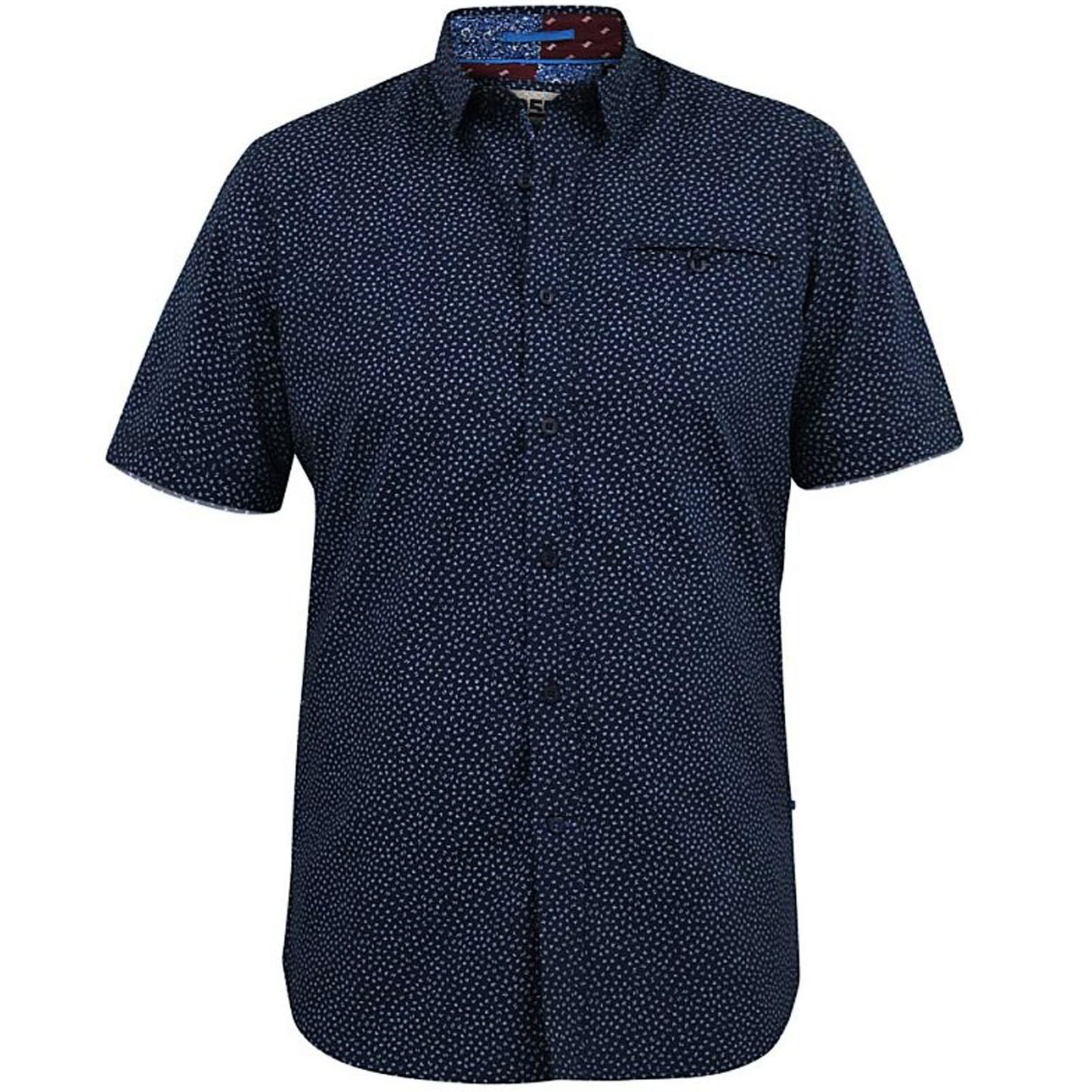 Plus Size Brody Ao Micro Print S/S Shirt Navy