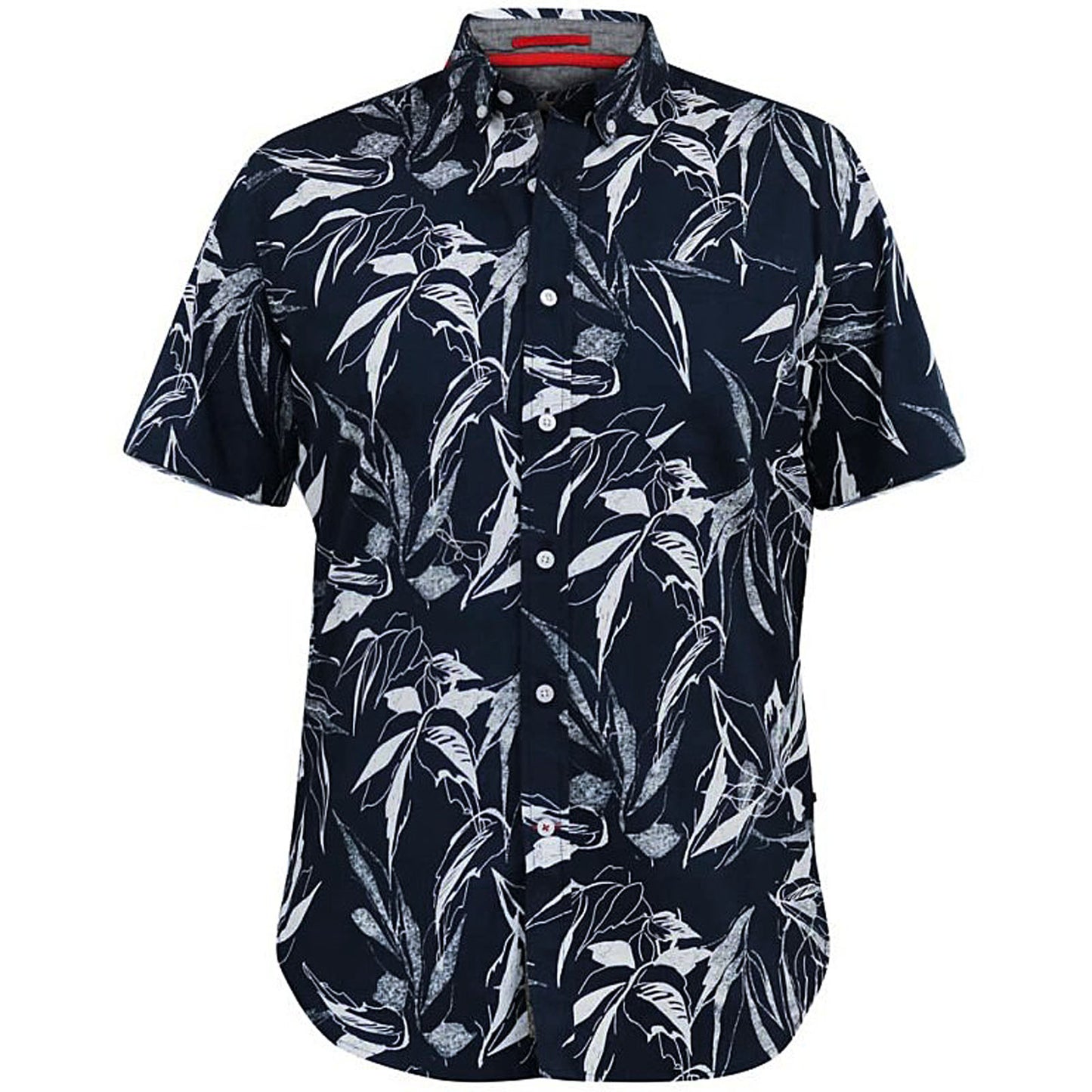 D555 Plus Size Finley Hawaiian Print S/S Shirt Navy