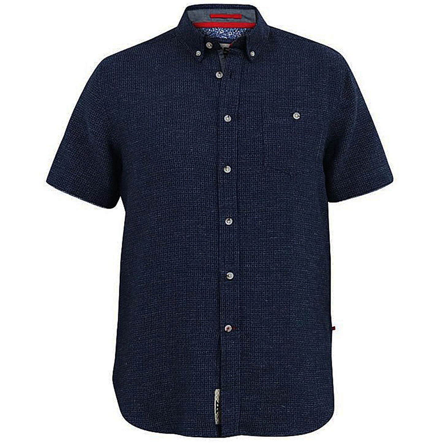 Plus Size Girton Linen Mix Woven S/S Shirt Navy