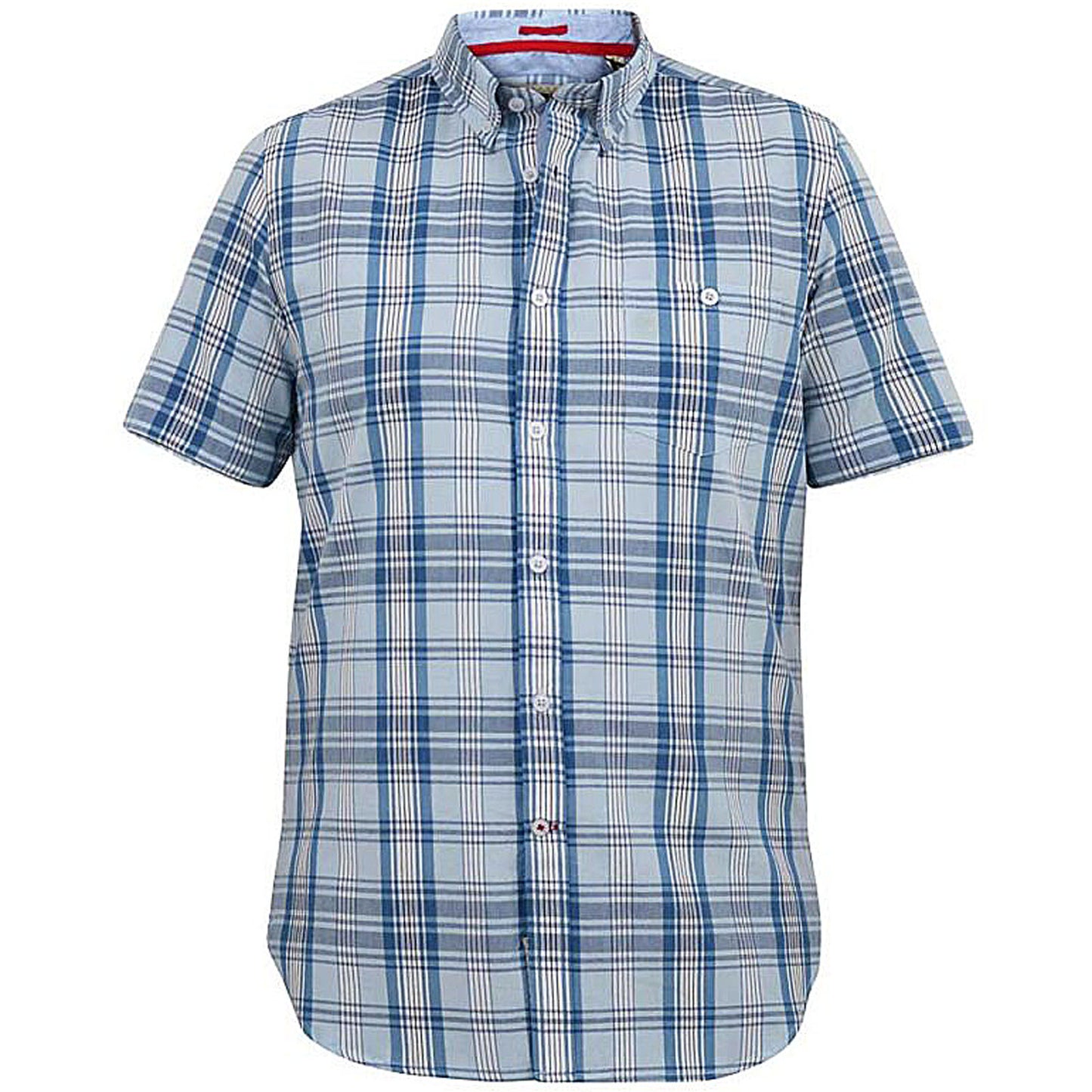 Plus Size Orchard Check S/S Shirt Sky/Navy