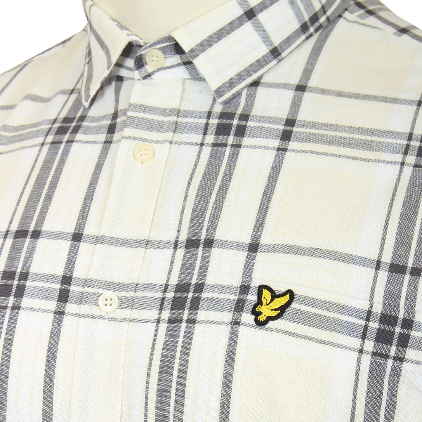 Lyle & Scott Plus Size SW2011 Linen Check Shirt Chalk