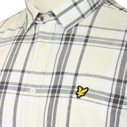 Lyle & Scott Plus Size SW2011 Linen Check Shirt Chalk