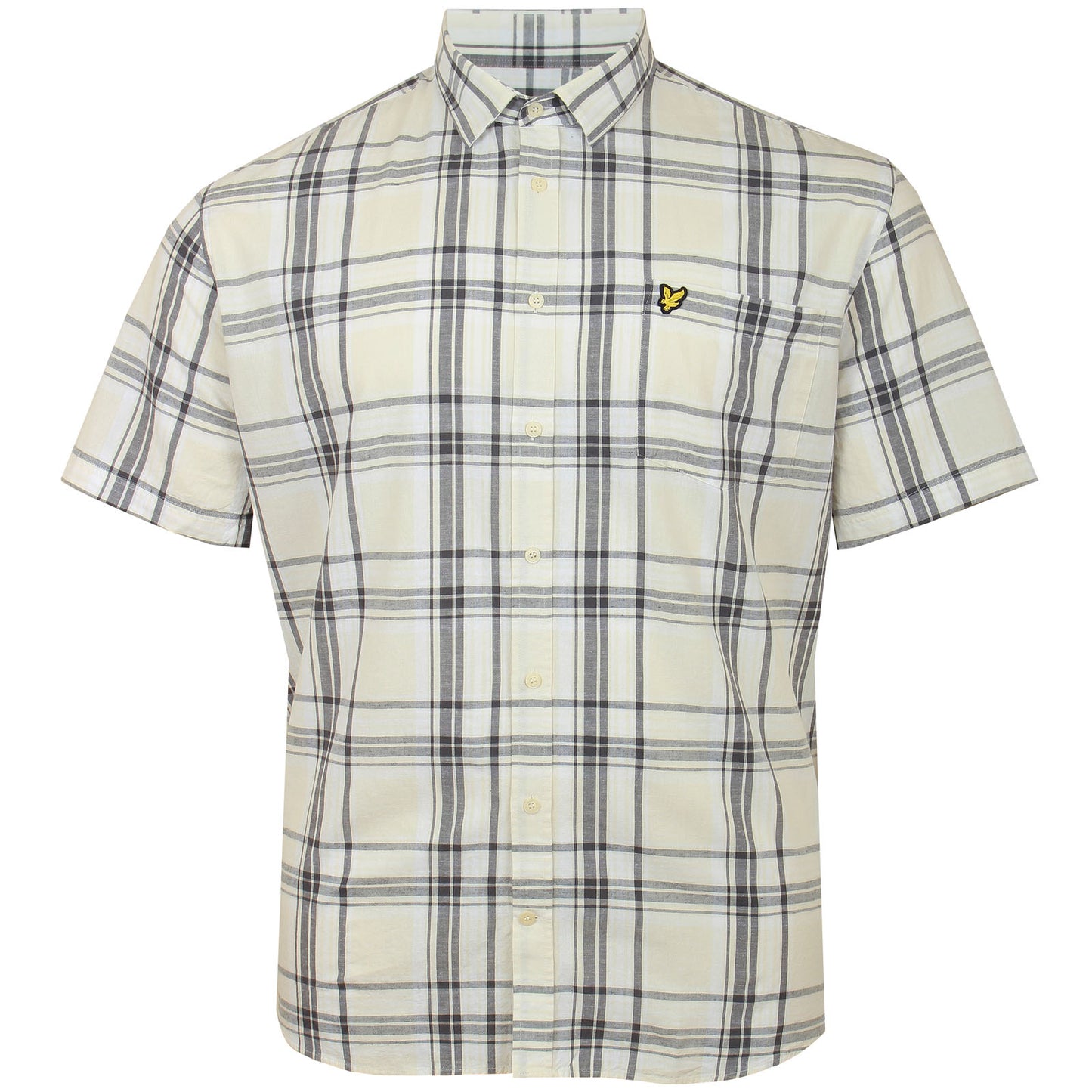 Lyle & Scott Plus Size SW2011 Linen Check Shirt Chalk