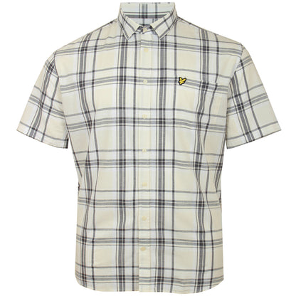 Lyle & Scott Plus Size SW2011 Linen Check Shirt Chalk