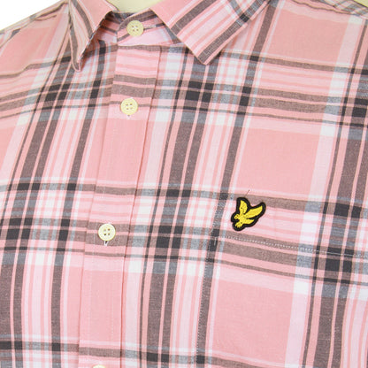 Lyle & Scott Plus Size SW2011 Linen Check Shirt Palm Pink