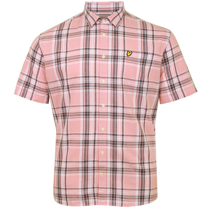 Lyle & Scott Plus Size SW2011 Linen Check Shirt Palm Pink