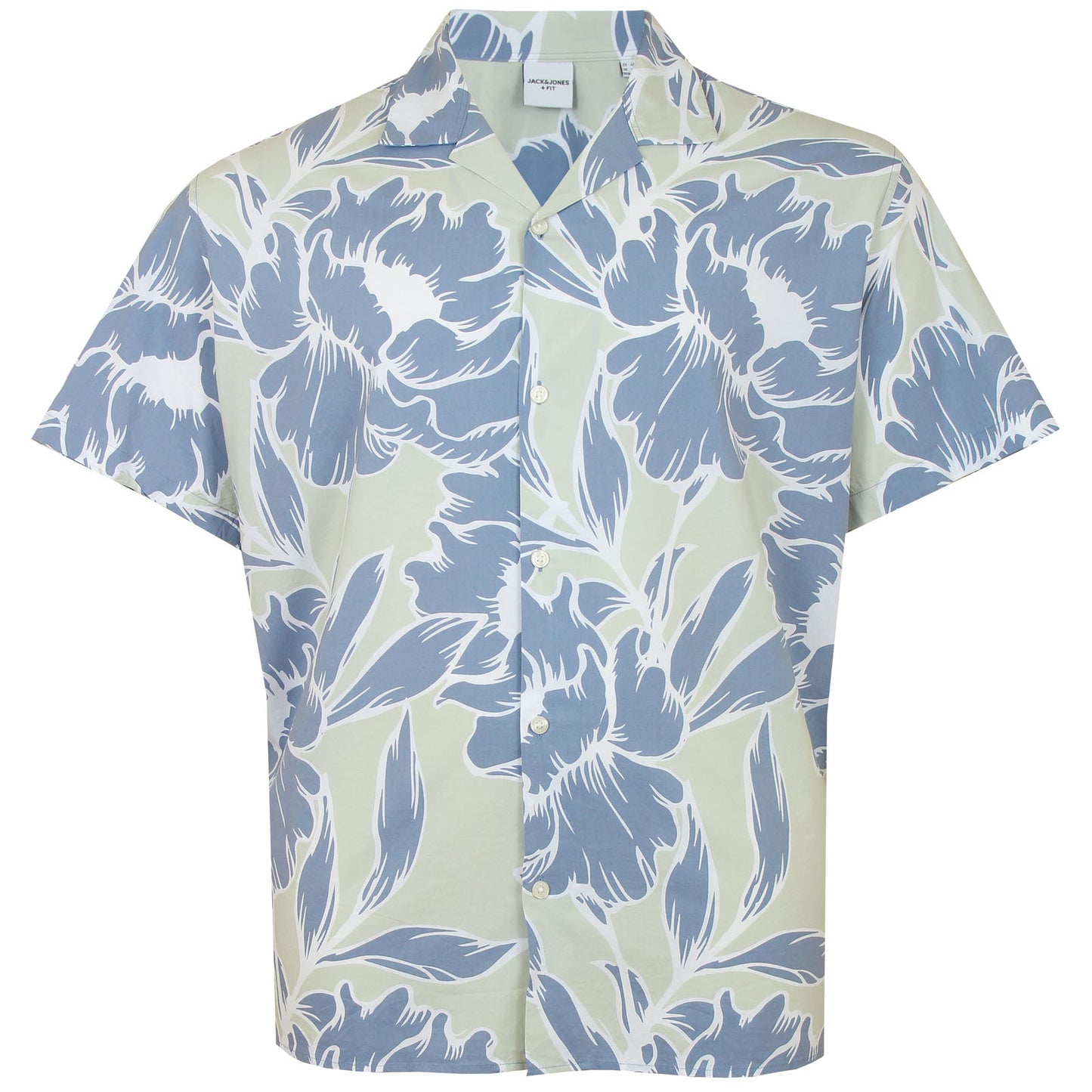 Jack & Jones Plus Size Bla Palma Resort S/S Shirt Green Tint