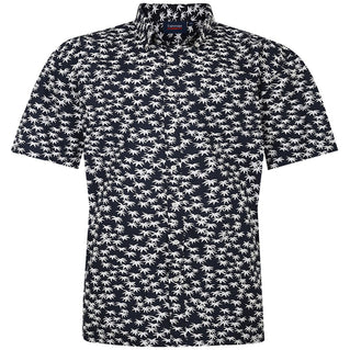 Espionage Plus Size SH411 Palm Print S/S Shirt Navy