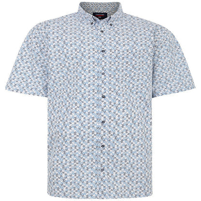 Espionage Plus Size SH415 Abstract Print S/S Shirt Blue