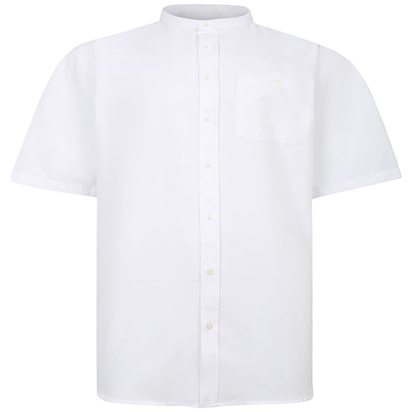 Plus Size Sh416 Oxford Grandad S/S Shirt White