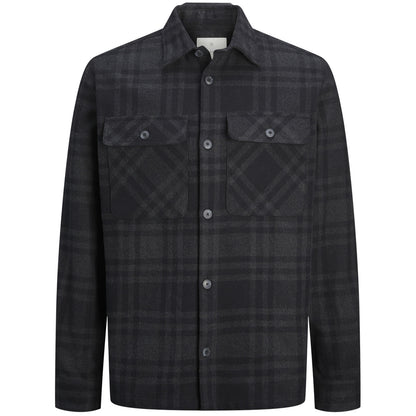 Plus Size Raymond Melange Check Overshirt Black Beauty