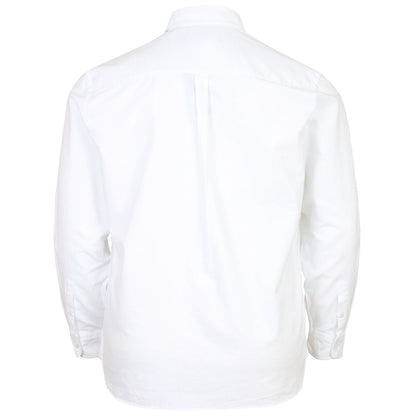 Plus Size Plain Oxford L/S Shirt White