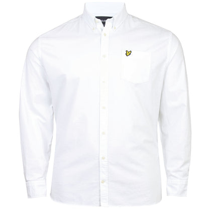 Plus Size Plain Oxford L/S Shirt White