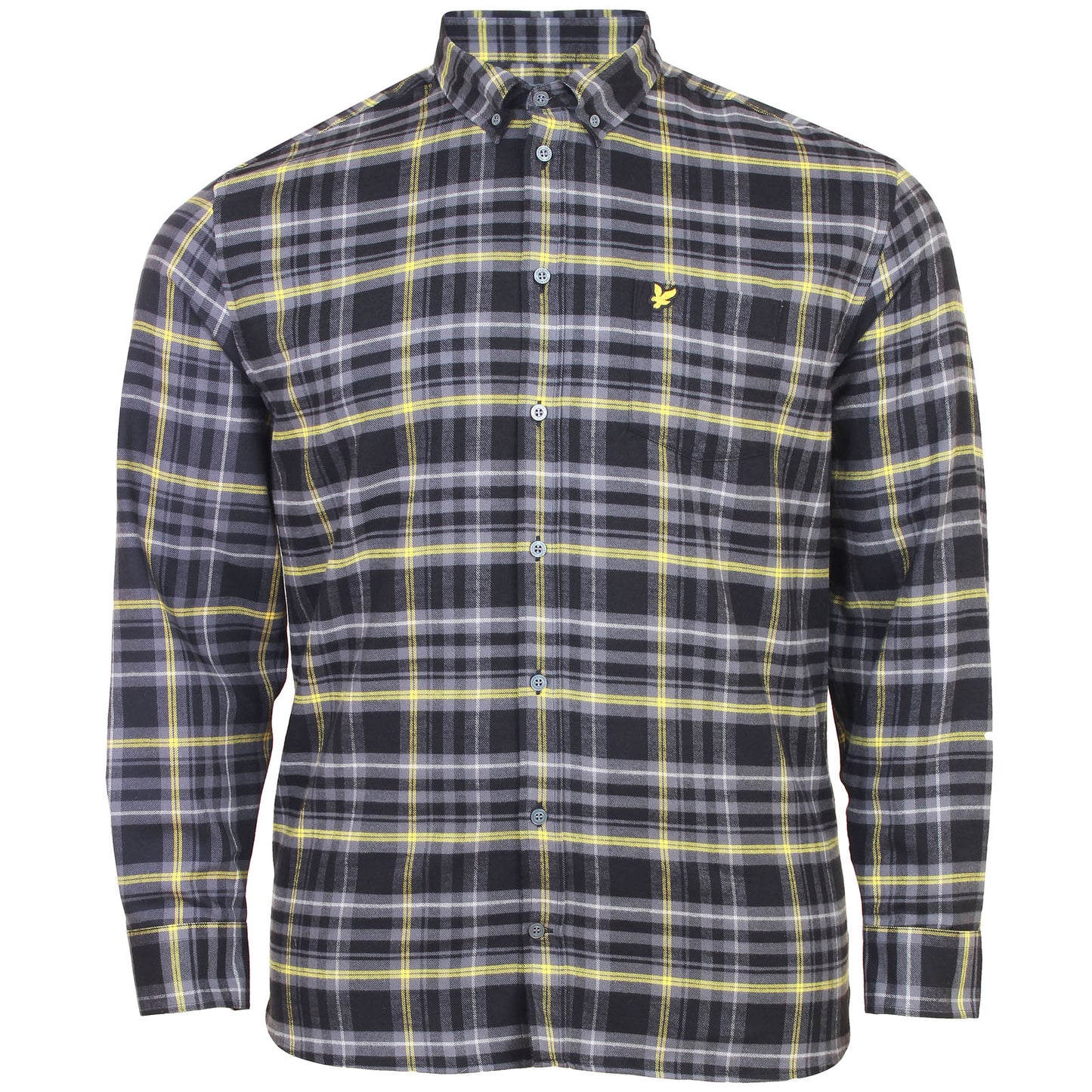 Plus Size Check Flannel L/S Shirt Jet Black