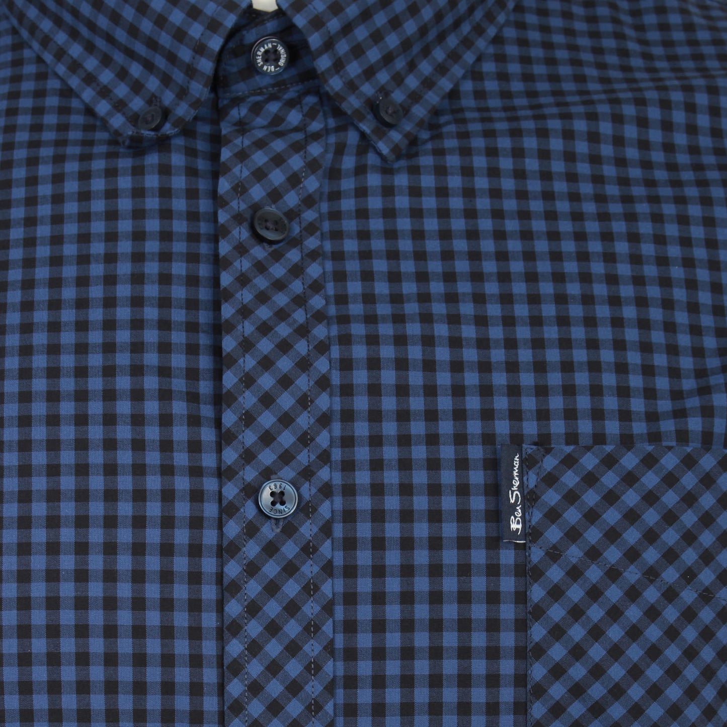 Ben Sherman Plus Size 1012348 Signature Gingham S/S Shirt Royal Blue