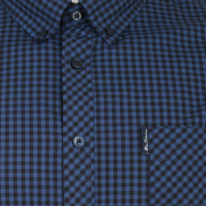 Ben Sherman Plus Size 1012348 Signature Gingham S/S Shirt Royal Blue