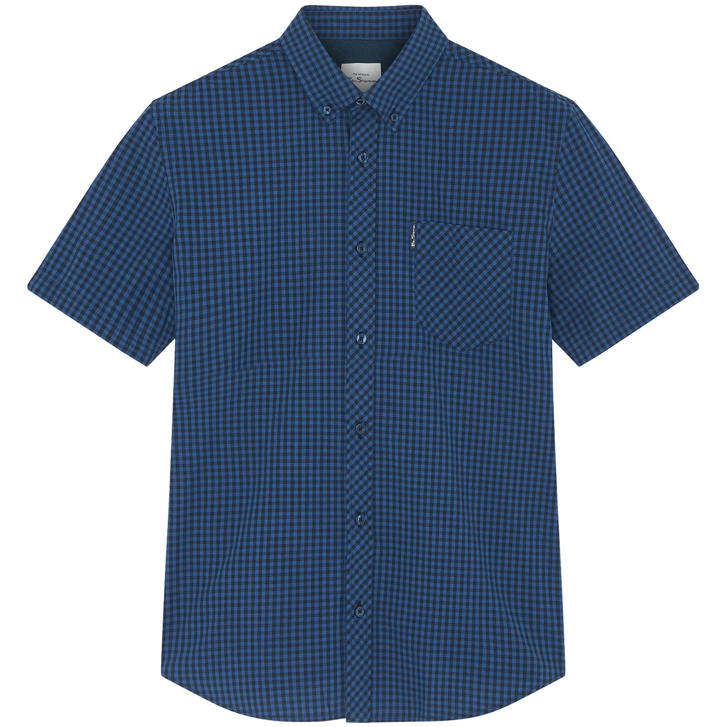 Plus Size 1012348 Signature Gingham S/S Shirt Royal Blue