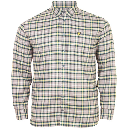 Plus Size Check Flannel L/S Shirt Argyle Teal