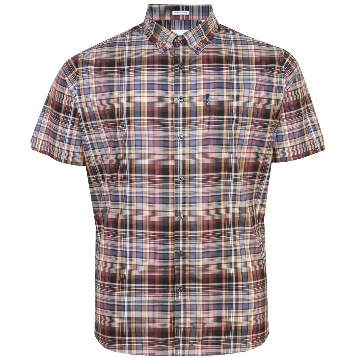 Ben Sherman Plus Size Gradient Check S/S Shirt Sea