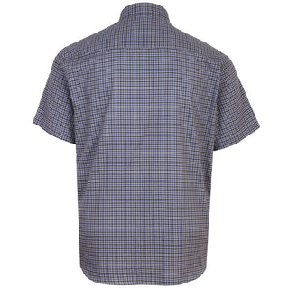 Kam Jeans Plus Size Casual Gingham Check S/S Shirt Charcoal