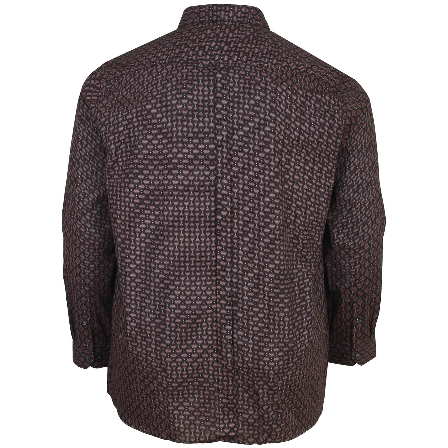 Ben Sherman Plus Size 77832 Linear Geo Print L/S Shirt Black