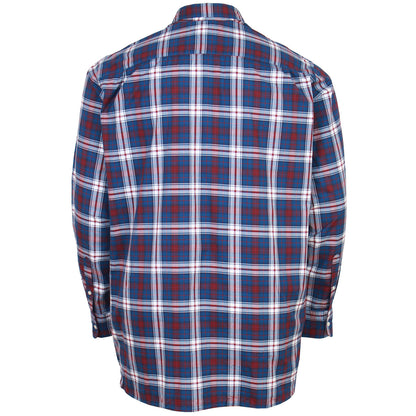 Plus Size Flex Poplin Tartan L/S Shirt Deep Indigo/Rouge