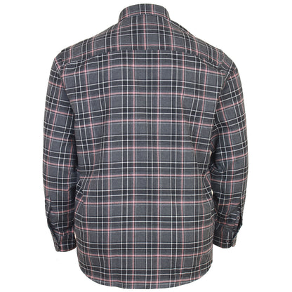 Plus Size Premium Flannel Check L/S Shirt Charcoal