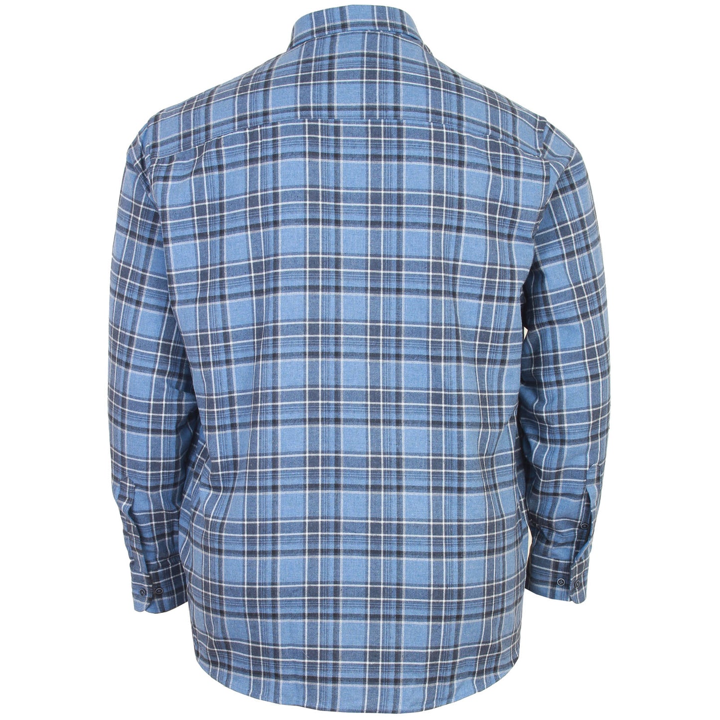 Plus Size Premium Flannel Check L/S Shirt Denim