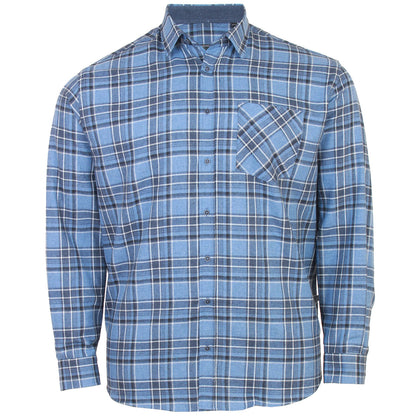 Kam Jeans Plus Size Premium Flannel Check L/S Shirt Denim