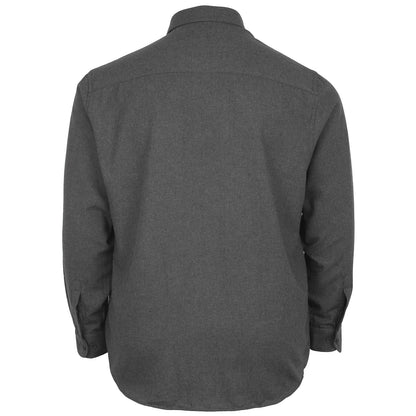 Plus Size Premium Brushed Herringbone L/S Shirt Charcoal