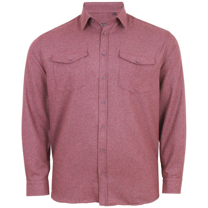 Plus Size Premium Brushed Herringbone L/S Shirt Burgundy