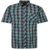 Plus Size Sh422 Check S/S Shirt Green/Navy