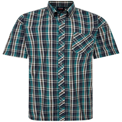 Espionage Plus Size Sh422 Check S/S Shirt Green/Navy