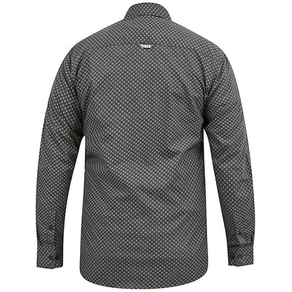 Plus Size Keaton Micro Aop L/S Shirt Grey