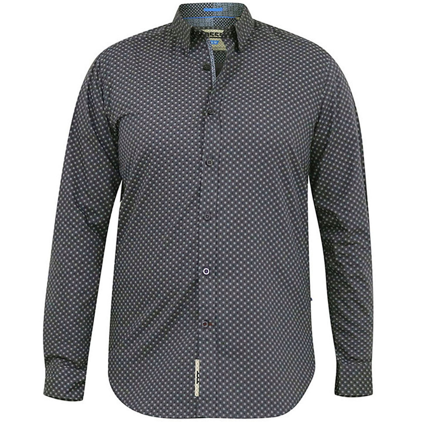 Plus Size Keaton Micro Aop L/S Shirt Grey