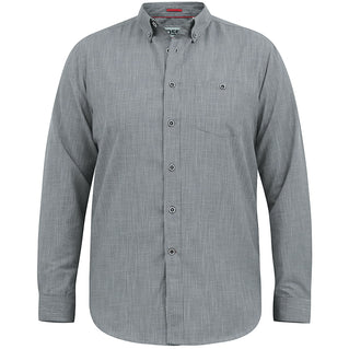 D555 Plus Size Radcliffe Cross Hatch L/S Shirt Charcoal