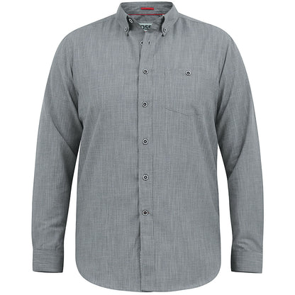 D555 Plus Size Radcliffe Cross Hatch L/S Shirt Charcoal