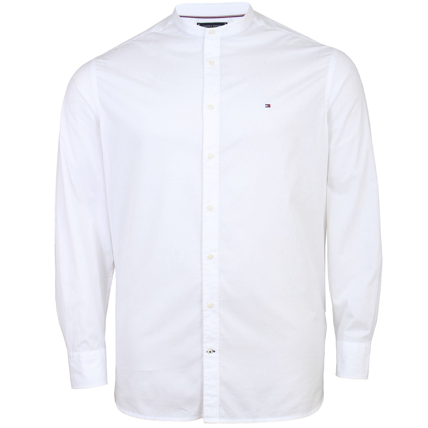 Tommy Hilfiger Plus Size Solid Grandad L/S Shirt White